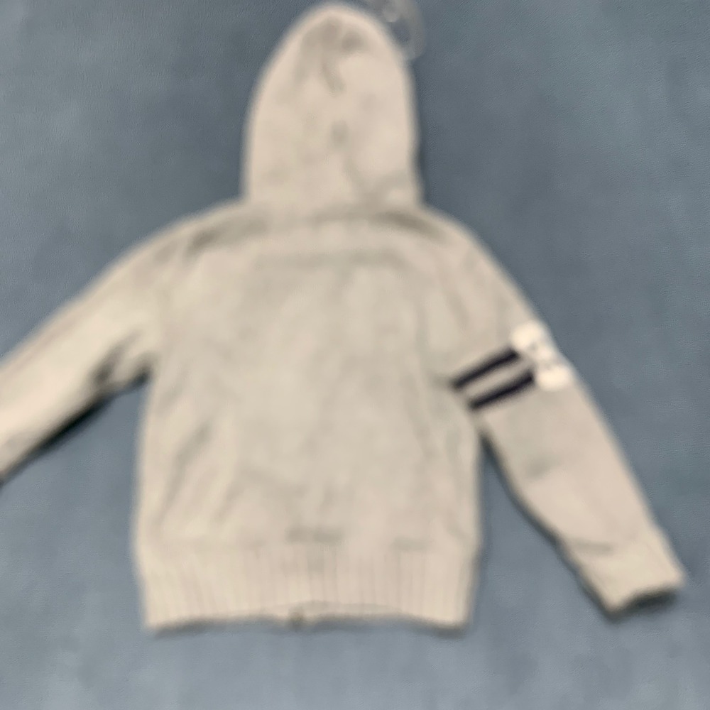Polo Ralph Lauren Sweater Boys 24M Gray Embroidered Pony Logo Hooded Full Zip - Picture 9 of 14
